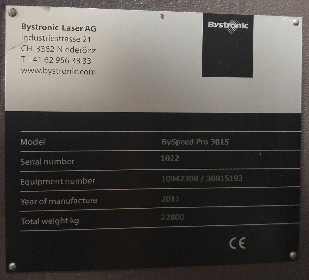 Cnc laser Bystronic Byspeed Pro 3015, 2011 – Image 3