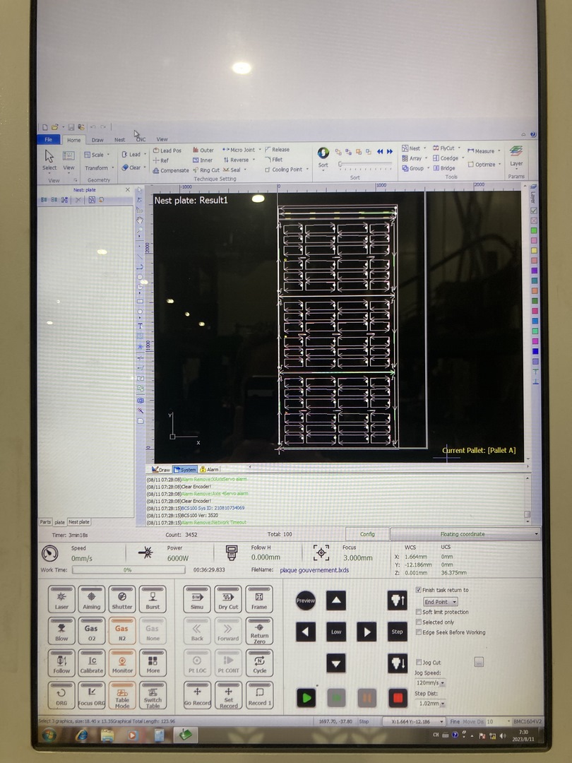 Cnc laser XT – JINAN XINTIAN TECHNOLOGY XTC-F1530G ( Pallet changer table 60 x 156 pouces) 2021 – Image 13